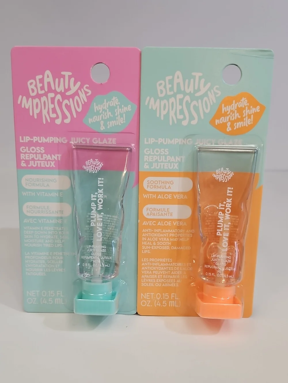 BEAUTY IMPRESSIONS LIP-PLUMPING JUICY GLAZE 2-PIECES
